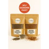 Sultanbahçe Chia (Çiya) Tohumu 250 gr + Keten Tohumu 250 gr – Doğal, Katkısız Süper Besin Seti