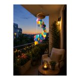 SultanofAura El Yapımı Renkli Deniz Kabuğu Rüzgar Çanı – Balkon ve Bahçe Dekoru