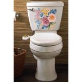 Sulu Boya Mor Pembe Lila Güller Klozet Sticker Banyo Sticker