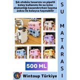 #Sumatarası Ofis Okul Çocuk Su İçme Alışkanlığı Otobüs Tasarımlı Pipetli Askılı Su Matarası 500 Ml