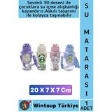 #Sumatarası Ofis Okul Spor Çocuk Su İçme Alışkanlığı Çok Şık Sevimli 3D Desenli Askılı Su Matarası