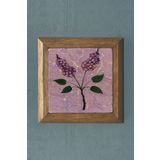 SÜMBÜL ÇİÇEĞİ EBRULİ -AHŞAP Çerçeveli Taş Tablo-Wall Decor- Oscar Stone Decor 28X28 CM