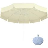 SUME 10 Telli Yuvarlak Bahçe Şemsiyesi Eğilebilir 200 cm Çap Krem Polyester Malzeme ile Dayanıklı