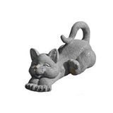 Sume Dekoratif Sevimli Mutlu Kedi Biblo Kedi Heykeli Ev Dekoru Gri