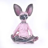 Sume Dekoratif Yoga Yapan Kedi Biblo Meditasyon Minyatür 8 Cm Sfenks Kedisi Dekor Masaüstü Ev Dekorasyon Pembe Gri