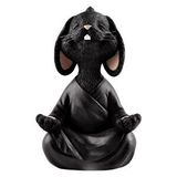 Sume Dekoratif Yoga Yapan Tavşan Biblo Meditasyon Küçük Boy Tavşan Heykeli Ev Dekoru 8x12.5 Cm Siyah