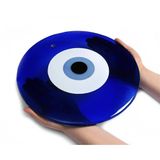 SUME Dev Cam Nazarlık Nazar Boncuğu Lüks Kalite 30cm Çap El Işi Dekoratif Duvar Süsü Mavi Göz
