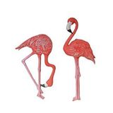 Sume İkili Flamingo Dekoratif Duvar Süsü Turuncu