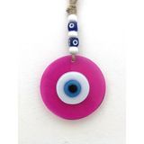 SUME Renkli Cam Nazarlık Duvar Süsü Nazar Boncuğu Pembe