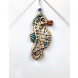 Sume Seramik Mini Deniz Atı Figürlü Dekoratif Duvar Süsü 9x18 Cm