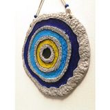 Sume Seramik Nazar Boncuğu Dekoratif Duvar Süsü Nazarlık 25x25 Cm Çok Renkli