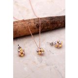Sümer Telkari 2119 Dorissa Altın Yaldızlı Rose Gümüş Set