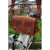 sumerianwallet Deri Bisiklet, Motosiklet Çantası Taba (Deri Kartlık Hediye) Taba