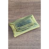 sumerianwallet Minimalist Deri Kartlık (RFİD Kart Koruma Hediye) Limon Yeşili