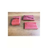 Sumerianwallet Minimalist Kırmızı Deri Cüzdan Deri Kartlık 3 Adet Anahtarlık