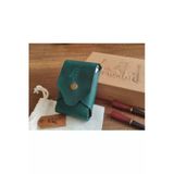 sumerianwallet Minimalist Yeşil Crazy Deri Oval Kutu + Anahtarlık