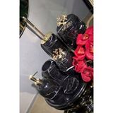 Sümeyra Marble Art Dekoratif Siyah Mermer Banyo Seti Takımı 7 Li Tasarım Set