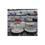 Sümeyra Marble Art Gold Detayli Mermer Banyo Seti- 8 Parça Altın