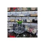 Sümeyra Marble Art Grey Silver - Doğal Füme Mermer Banyo Seti | 10lu | Gümüş |