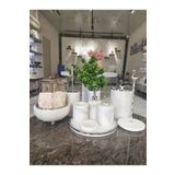Sümeyra Marble Art Kuğu - Doğal Beyaz Mermer Banyo Seti | 10lu | Mermer Havlu Kasesi | Mermer Kuğu Havluluk |Silver|