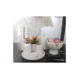 Sümeyra Marble Art Marbolli - Doğal Beyaz Mermer Banyo Seti | 8 Parça |gold| Mermer Kase