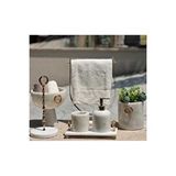 Sümeyra Marble Art Olivya- Beyaz Mermer Banyo Seti - 7 Parça - Gold Detaylı- Mermer Kase-Havluluk