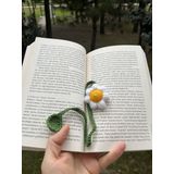 Sumicorn Amigurumi Örgü Papatya Kitap Ayracı,Kitap Aksesuarı,Kitap Severler için Hediye