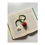 Sumicorn Design Çilek Amigurumi Örgü Kitap Ayracı,Kitap Aksesuarı,Kitap Severler için Hediye