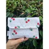 Sumicorn Design Kiraz Desenli Yıkanabilir Çıt Çıtlı Ped Çantası, Mini Cüzdan, Çanta Içi Düzenleyici - 001-Beyaz