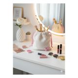 Sumicorn Design Kurdele Peluş Pötikareli Astarlı Büzgülü Ipli Düzenleyici Kese Makyaj Çantası