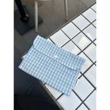 Sumicorn Design Mavi Pötikareli Yıkanabilir Çıtçıt Detaylı Ped Çantası, Mini Cüzdan, Çanta Içi Düzenleyici