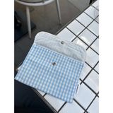 Sumicorn Design Mavi Pötikareli Yıkanabilir Çıtçıt Detaylı Ped Çantası, Mini Cüzdan, Çanta Içi Düzenleyici