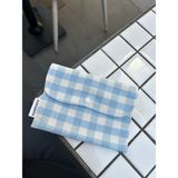 Sumicorn Design Pötikareli Yıkanabilir Çıtçıt Detaylı Ped Çantası, Mini Cüzdan, Çanta Içi Düzenleyici - Buz Mavi