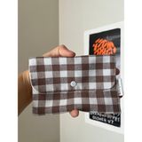 Sumicorn Design Pötikareli Yıkanabilir Çıtçıt Detaylı Ped Çantası, Mini Cüzdan, Çanta Içi Düzenleyici - Kahve
