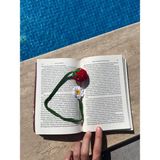 Sumicorn Design Sevimli Amigurumi Örgü Çilek Kitap Ayracı,kitap Aksesuarı,kitap Severler Için Hediye - Beyaz-Kırmızı