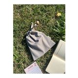 Sumicorn Design Soft Gri Çevre Dostu Bez Keten Büzgülü Ipli Düzenleyici Kese,makyaj Çantası,bez Kese