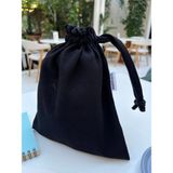 Sumicorn Design Soft Siyah Çevre Dostu Bez Keten Büzgülü Ipli Düzenleyici Kese,makyaj Çantası - 000-Siyah