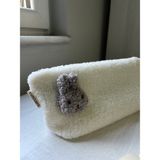 Sumicorn Design Tavşan Peluş Fermuarlı Pötikare Astarlı Bez Kalem Kutusu Yıkanabilir Cüzdan