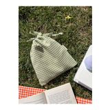 Sumicorn Design Yeşil Pötikareli Doğa Dostu Bez Kese,keten Düzenleyici Kese,hediye Kesesi,makyaj Çantası,mini Cüzdan