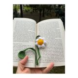 sumicorn Örgü Papatya Kitap Ayracı,Kitap Aksesuarı,Örgü Ayraç,Anneler Günü Hediyesi