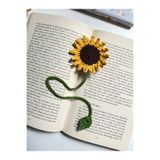 sumicorn Sevimli Amigurumi Örgü Ayçiçeği Kitap Ayracı, Kitap Aksesuarı, Kitap Severler Hediye