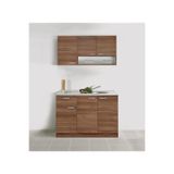 Summer Mutfak Dolabı Teak 120 Cm Laminat Tezgah Dahil