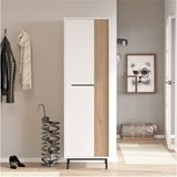 Summy Ayakkabılık Metal Ayaklı 9 Raflı Sepet-Beyaz Sum2-Ws - Kahverengi - Beyaz