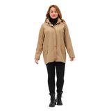 SUMRU MEVSİMLİK BÜYÜK BEDEN KADIN POLYESTER KADIN TRENÇKOT MONT Bej 50