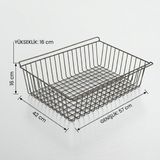 Sumua Store Organizer Sepet - Çok Amaçlı Metal Tel Sepet - 57X42X16 cm – Raf Içi Düzenleyici