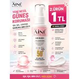 Sun Block SPF50+ Leke Karşıtı Doğal Güneş Kremi, Nemlendirici Makyaj Bazı - Arbutin Niacinamide 50ML