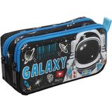 Sun Design Galaxy Kalem Kutusu %100 Polyester Fermuarlı Çift Bölmeli Dayanıklı OTTO48455