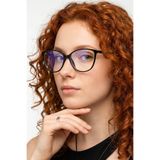 sun factory Mavi Işık Filtreli Kedi Gözü Çerçeve Siyah Renk Kadın Ekran Gözlüğü 8401 C0101