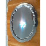 Sun Inox Store 6 adet Oval Model Paslanmaz -Yarıparlak -Dekoratif Çay Kahve Sunum Tepsisi - 20 cm x 25 m