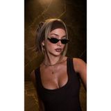 SUN PEARL Astra Cat Eye Kadın Siyah Yarım Çerçeve Güneş Gözlüğü Yeni Sezon